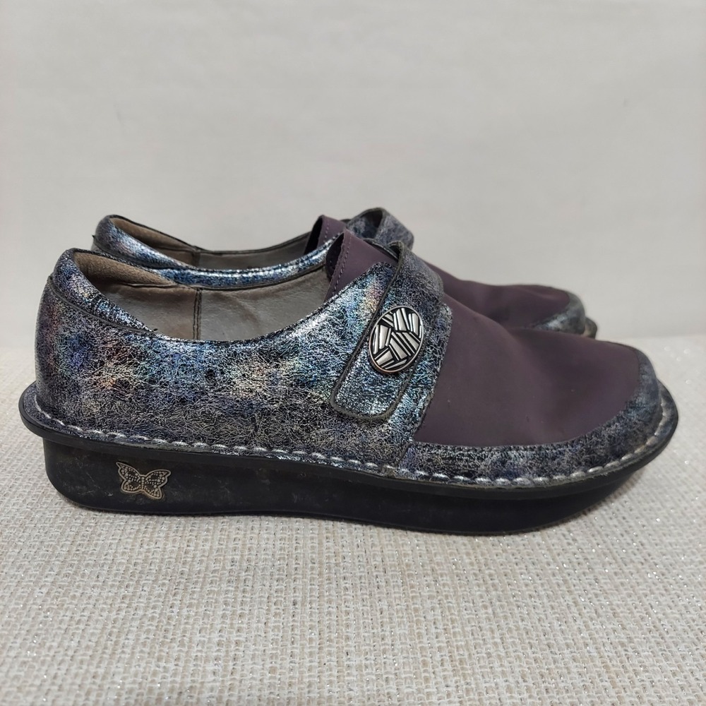 Alegria by‎ PG Lite Den-735 Women's Gray Metallic Siver Shoes Clogs Size 10